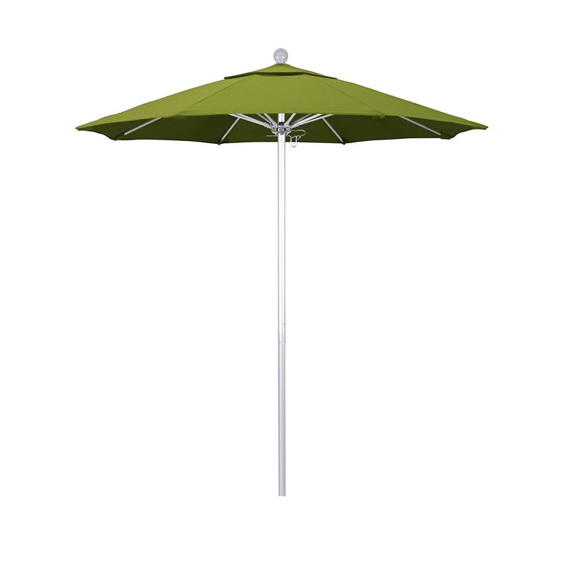 California Umbrella Venture 7.5' Silver Market Umbrella in Kiwi