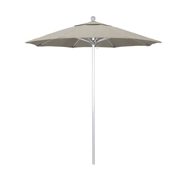 California Umbrella Venture 7.5' Silver Market Umbrella in Granite