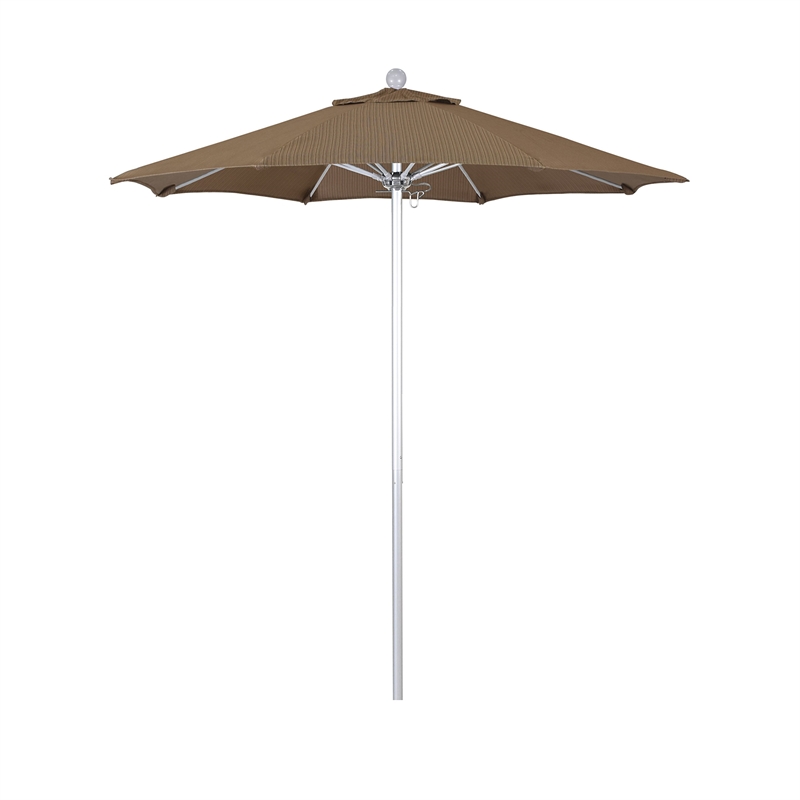 California Umbrella Venture 7.5' Silver Market Umbrella in Sequoia