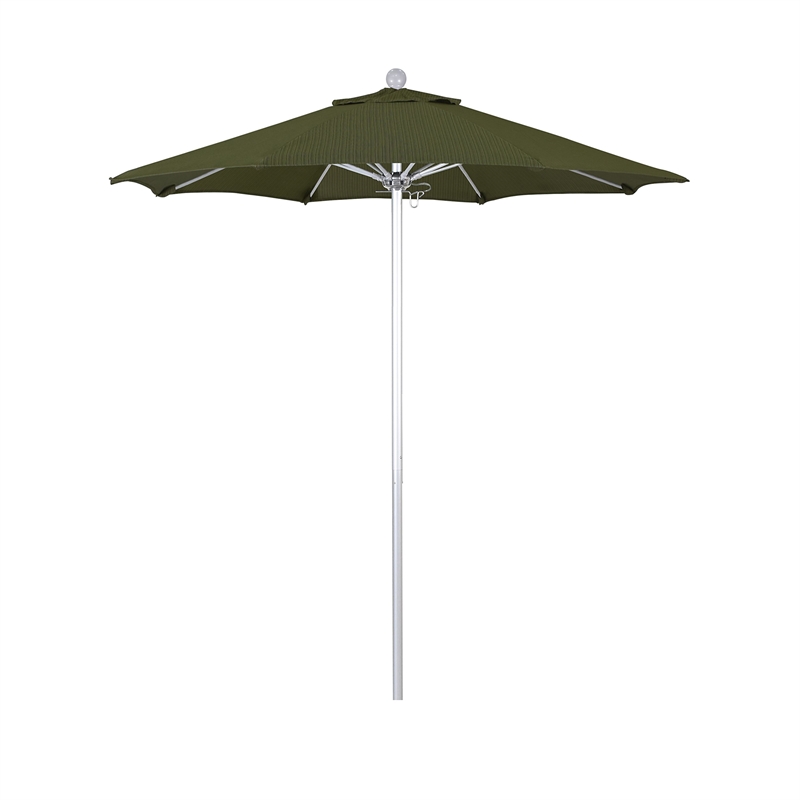 California Umbrella Venture 7.5' Silver Market Umbrella in Fern