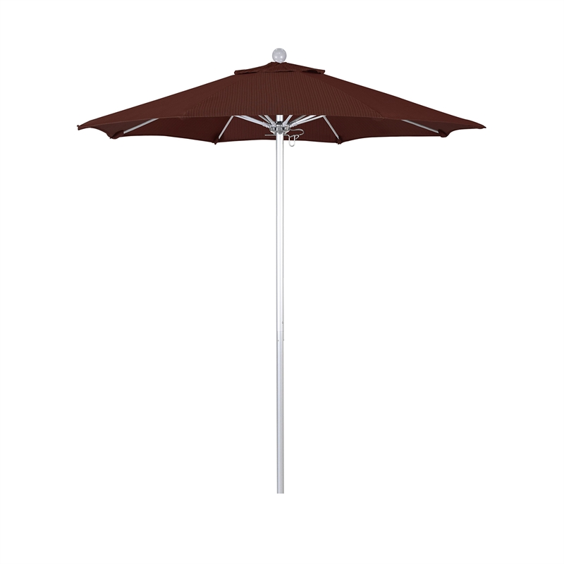 California Umbrella Venture 7.5' Silver Market Umbrella in Adobe
