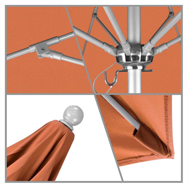 California Umbrella Venture 7.5' Silver Market Umbrella in Tuscan
