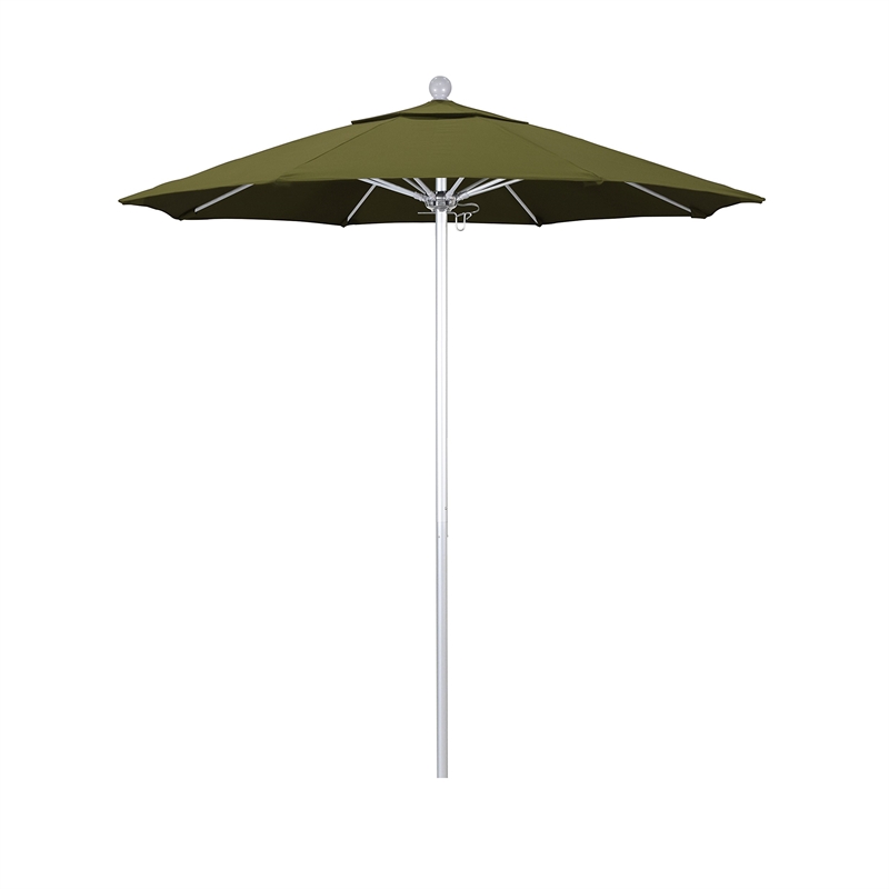 California Umbrella Venture 7.5' Silver Market Umbrella in Palm