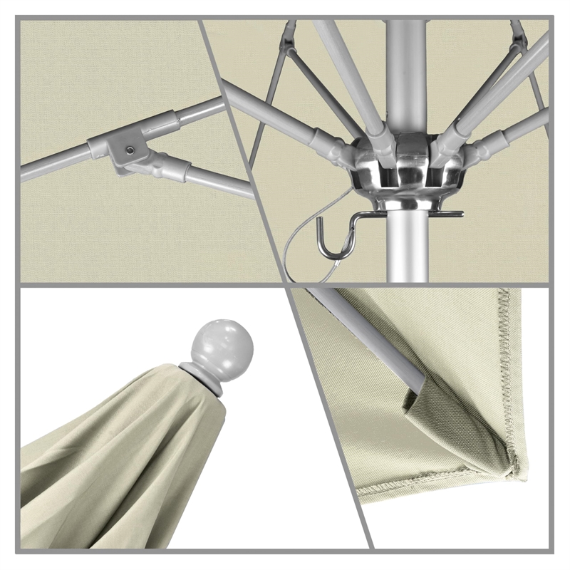 California Umbrella Venture 7.5' Silver Market Umbrella in Beige