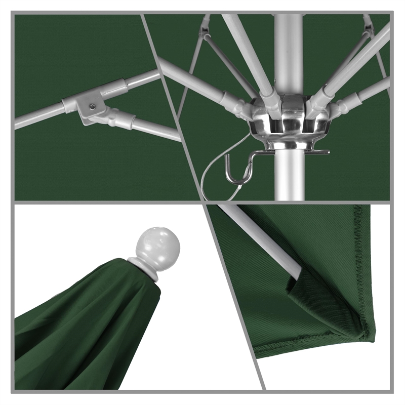 California Umbrella Venture 7.5' Silver Market Umbrella in Green