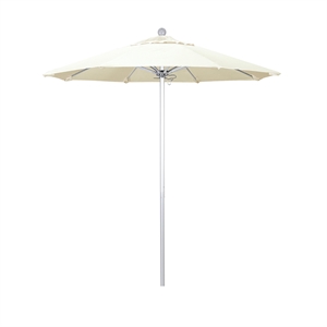California Umbrella Venture 7.5' Silver Market Umbrella in Canvas