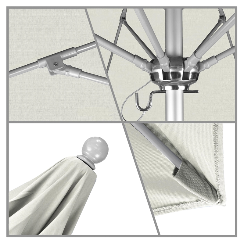 California Umbrella Venture 7.5' Silver Market Umbrella in Canvas