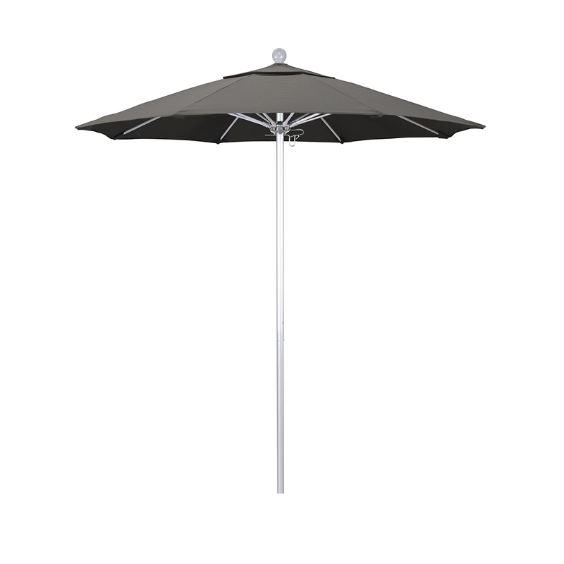 California Umbrella Venture 7.5' Silver Market Umbrella in Taupe