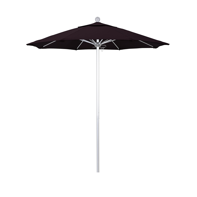 California Umbrella Venture 7.5' Silver Market Umbrella in Purple