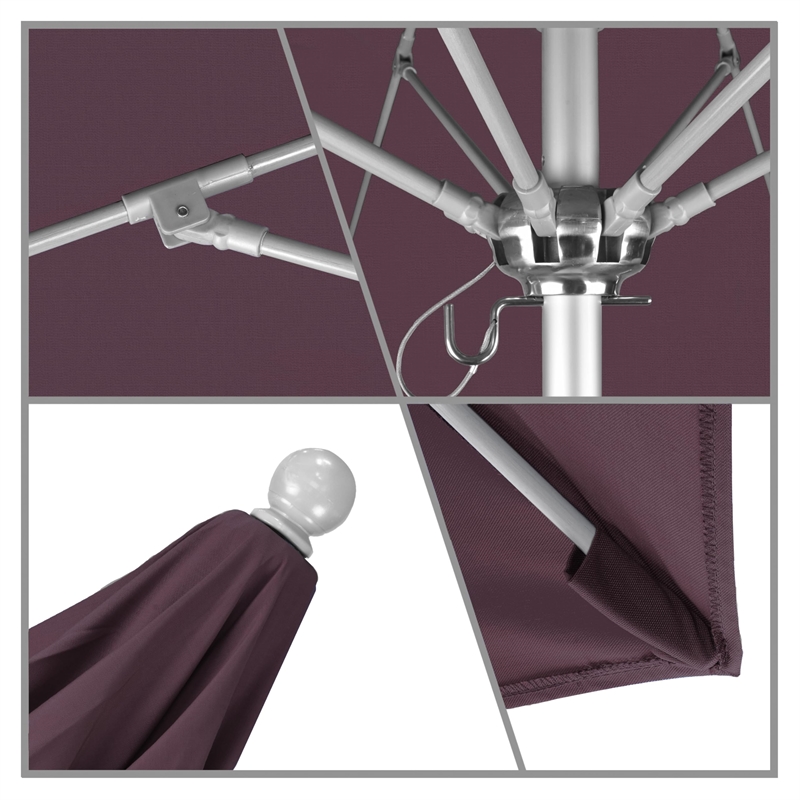 California Umbrella Venture 7.5' Silver Market Umbrella in Purple