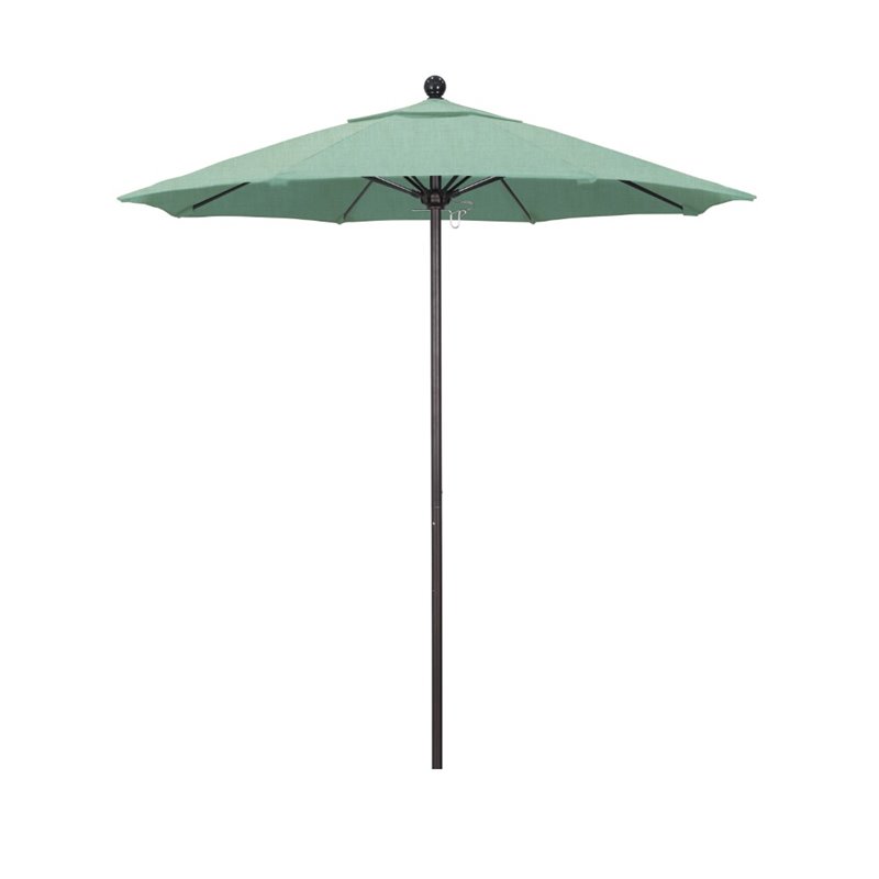 California Umbrella Venture 7.5' Bronze Market Umbrella in Mist