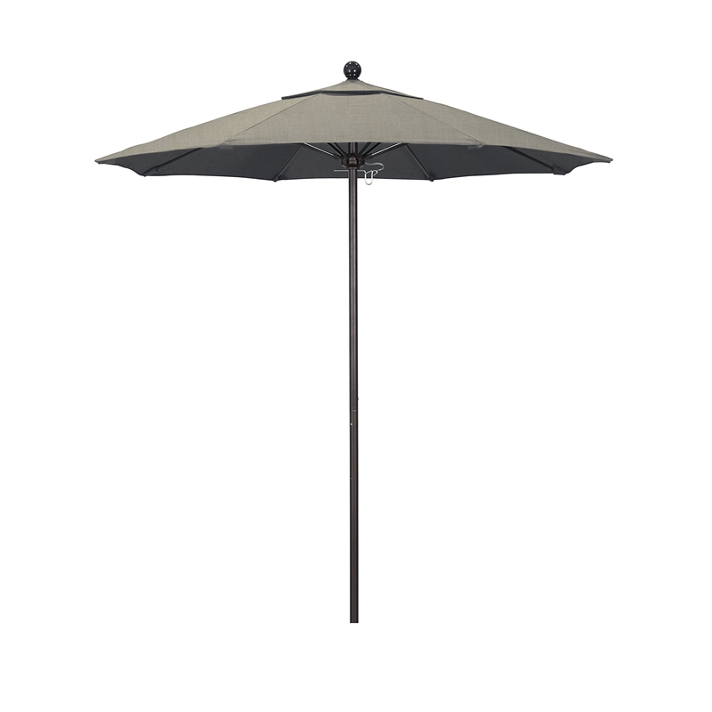 California Umbrella Venture 7.5' Bronze Market Umbrella in Dove