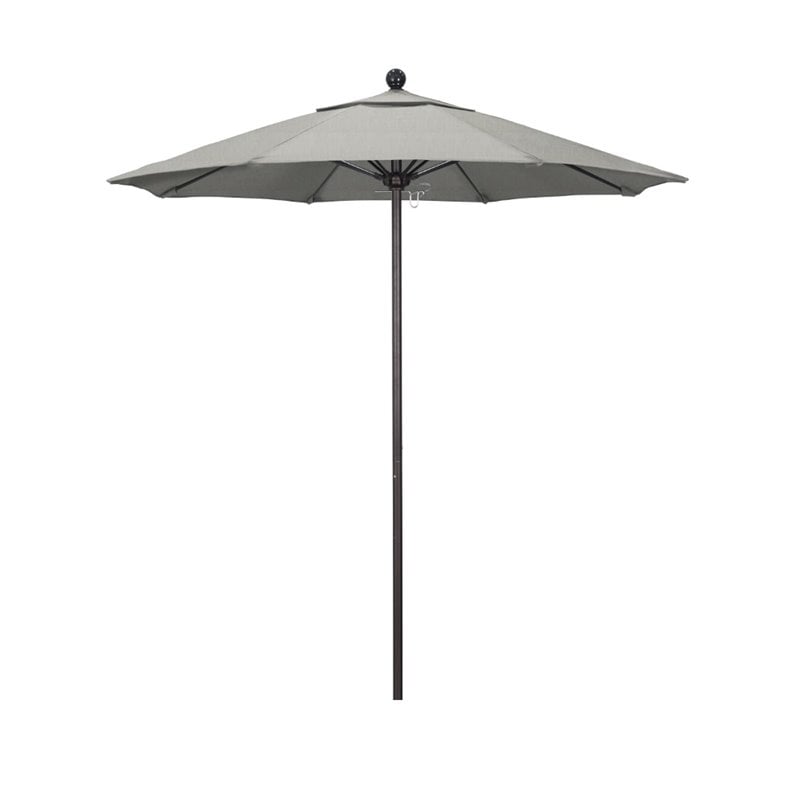 California Umbrella Venture 7.5' Bronze Market Umbrella in Granite