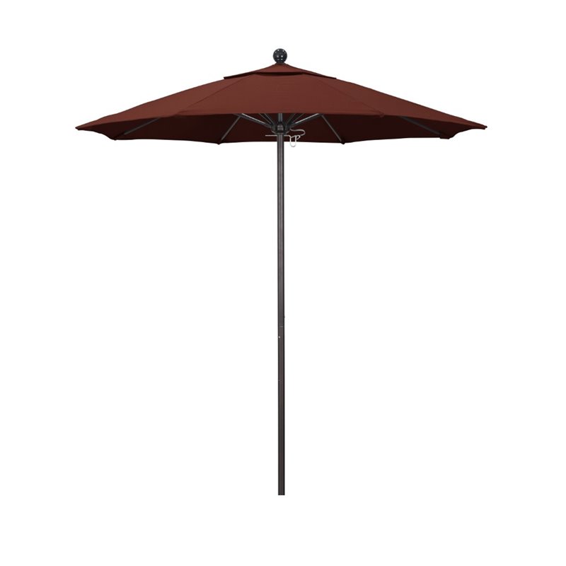 California Umbrella Venture 7.5' Bronze Market Umbrella in Henna