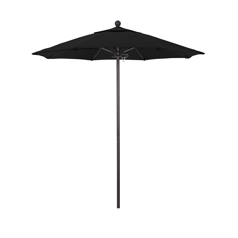 California Umbrella Venture 7.5' Bronze Market Umbrella in Black