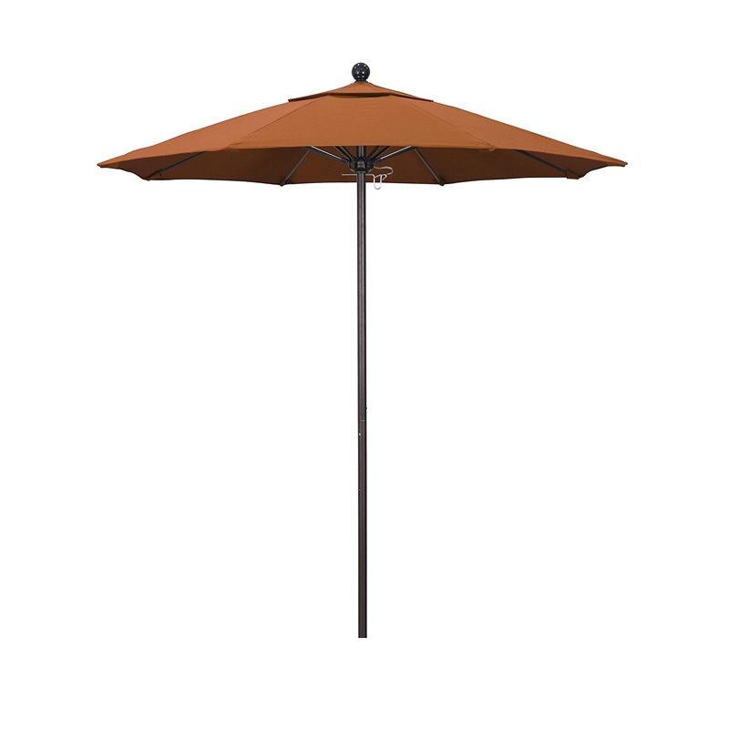 California Umbrella Venture 7.5' Bronze Market Umbrella in Tuscan