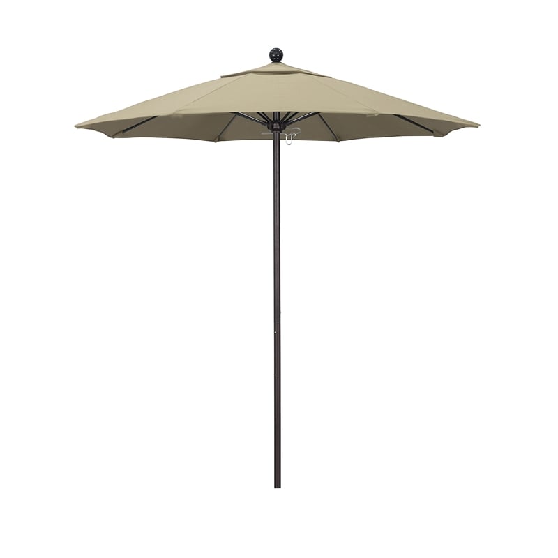 California Umbrella Venture 7.5' Bronze Market Umbrella in Beige