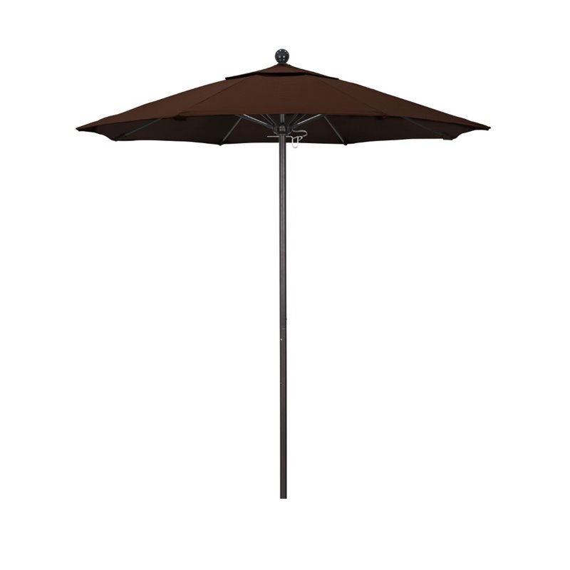 California Umbrella Venture 7.5' Bronze Market Umbrella in Bay Brown