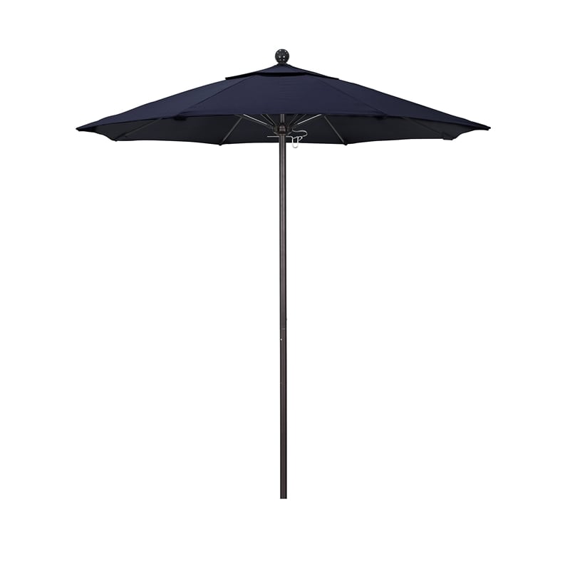 California Umbrella Venture 7.5' Bronze Market Umbrella in Navy