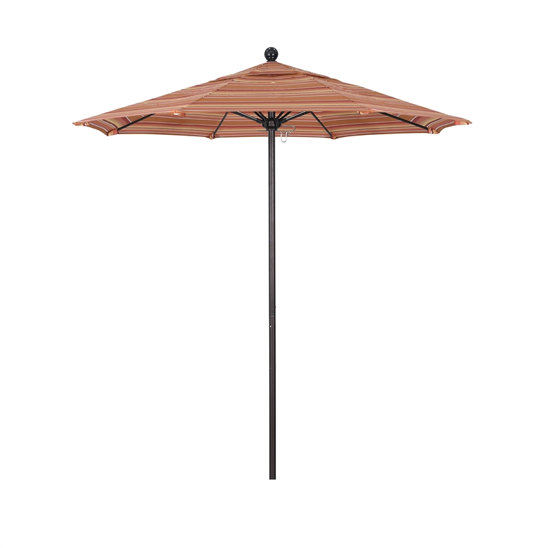 California Umbrella Venture 7.5' Bronze Market Umbrella in Dolce Mango