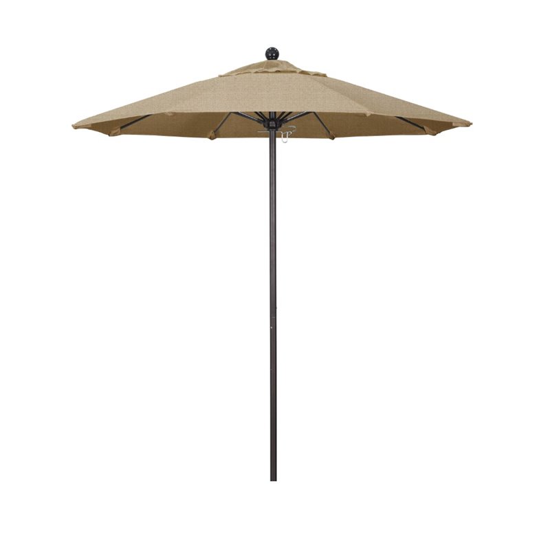 California Umbrella Venture 7.5' Bronze Market Umbrella in Linen