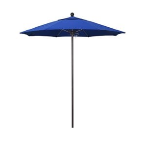 California Umbrella Venture 7.5' Bronze Market Umbrella in Royal Blue