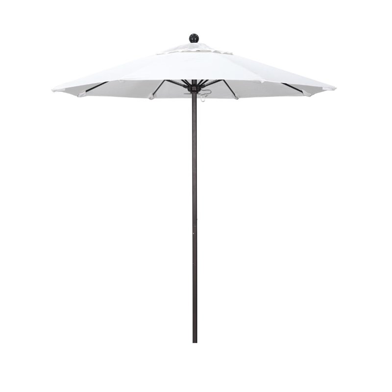 California Umbrella Venture 7.5' Bronze Market Umbrella in White