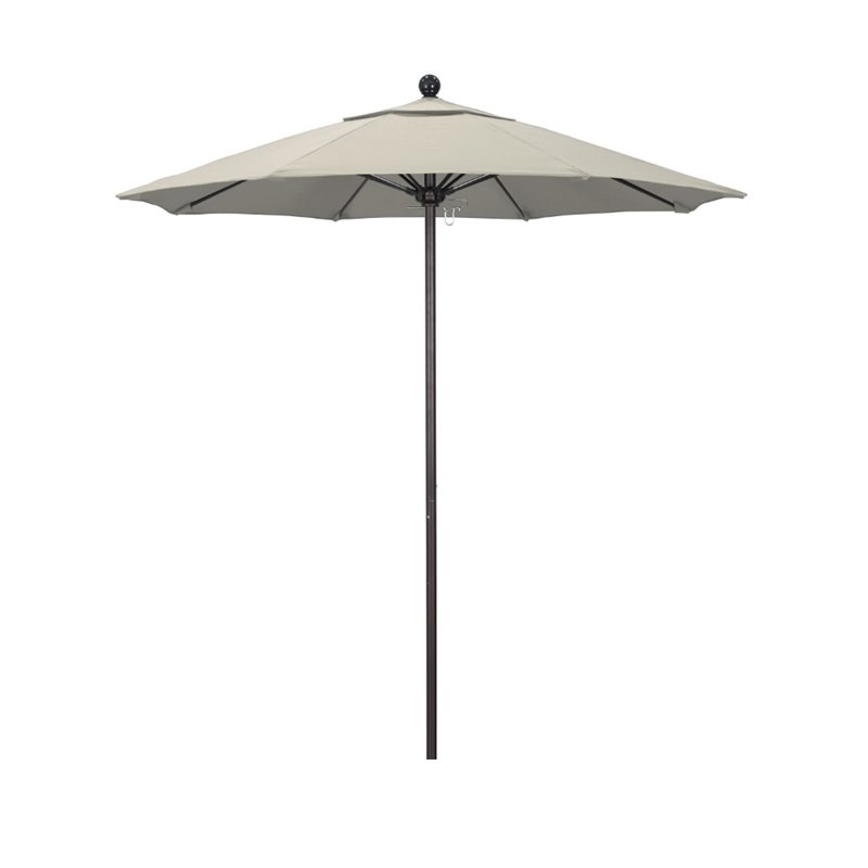 California Umbrella Venture 7.5' Bronze Market Umbrella in Beige