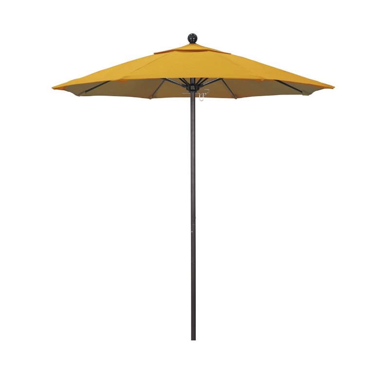 California Umbrella Venture 7.5' Bronze Market Umbrella in Lemon