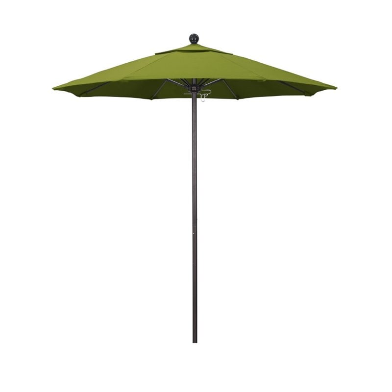 California Umbrella Venture 7.5' Bronze Market Umbrella in Kiwi