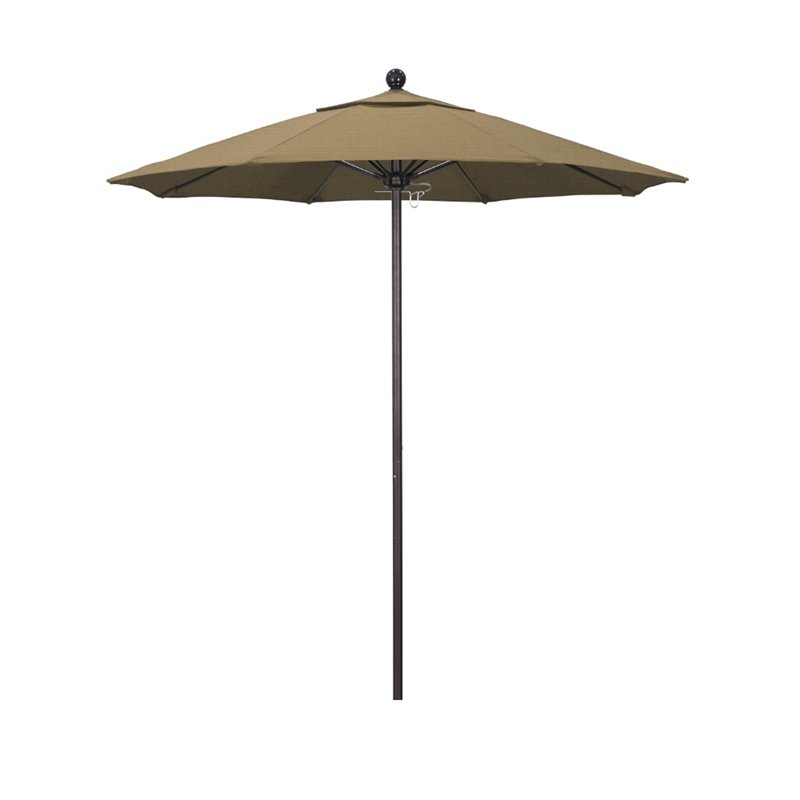 California Umbrella Venture 7.5' Bronze Market Umbrella in Straw