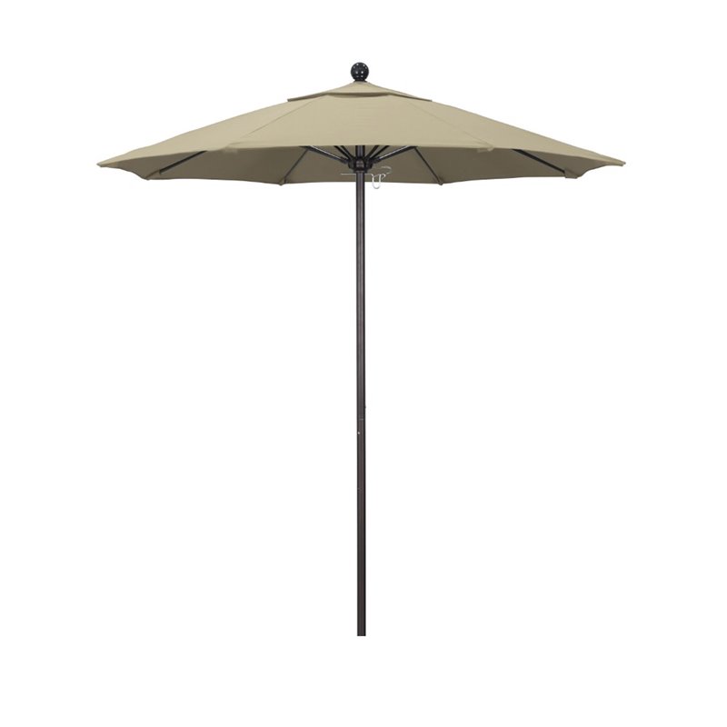 California Umbrella Venture 7.5' Bronze Market Umbrella in Beige