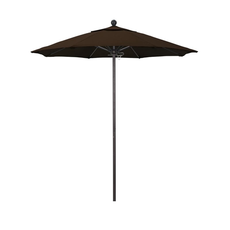 California Umbrella Venture 7.5' Bronze Market Umbrella in Mocha