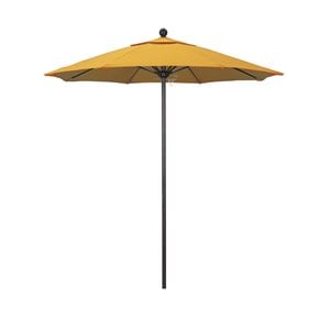 California Umbrella Venture 7.5' Bronze Market Umbrella in Yellow
