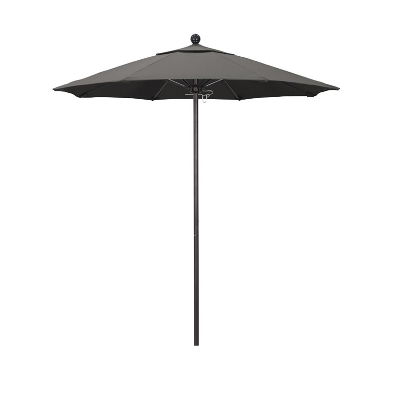 California Umbrella Venture 7.5' Bronze Market Umbrella in Taupe