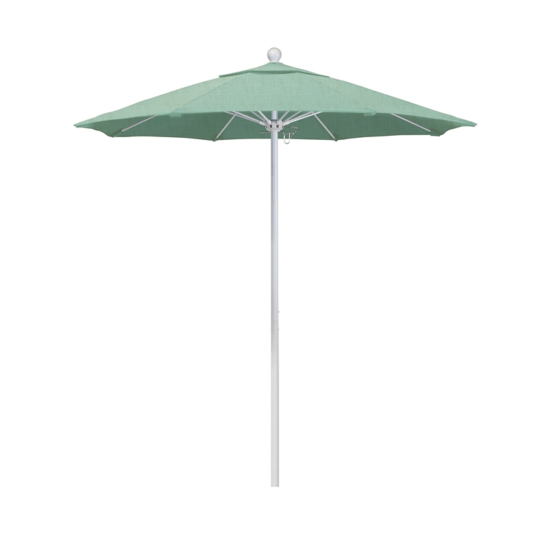 California Umbrella Venture 7.5' White Market Umbrella in Mist