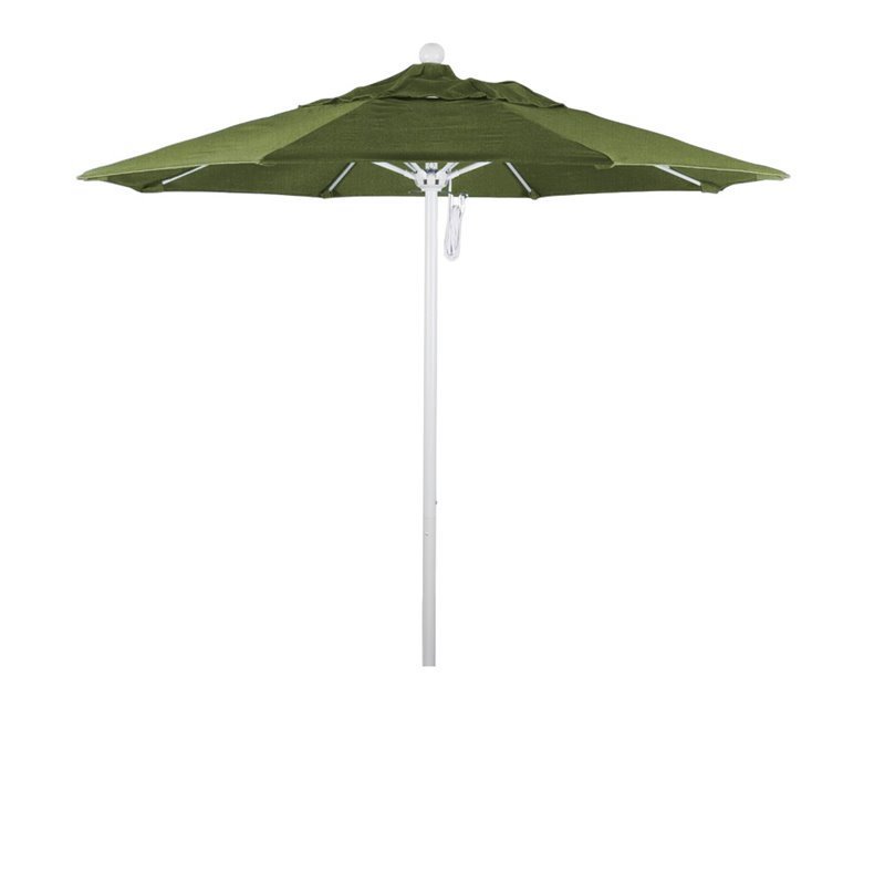 California Umbrella Venture 7.5' White Market Umbrella in Cilantro