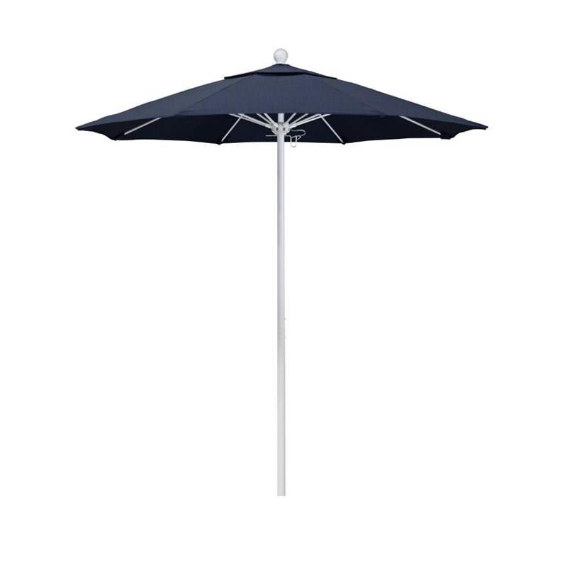 California Umbrella Venture 7.5' White Market Umbrella in Indigo