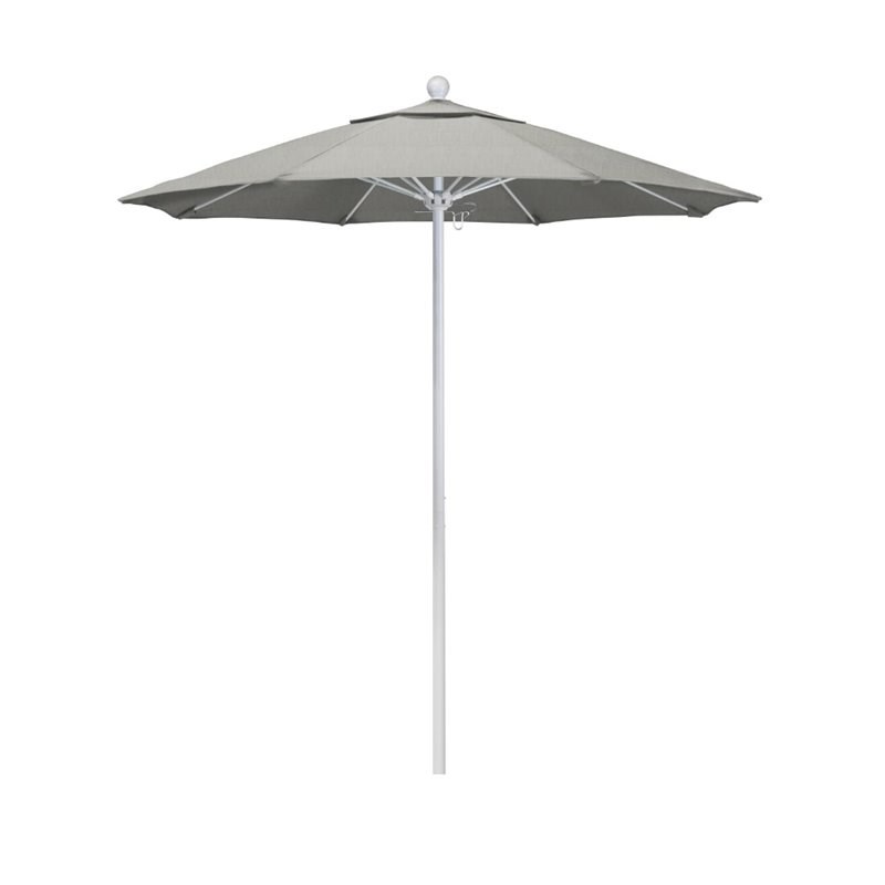 California Umbrella Venture 7.5' White Market Umbrella in Granite