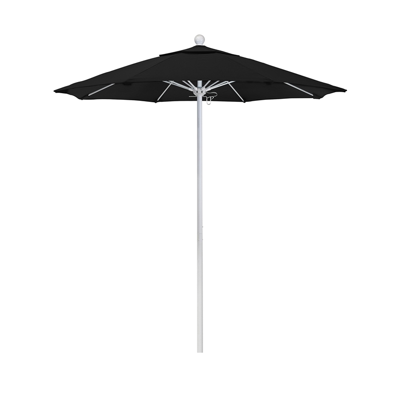 California Umbrella Venture 7.5' White Market Umbrella in Black