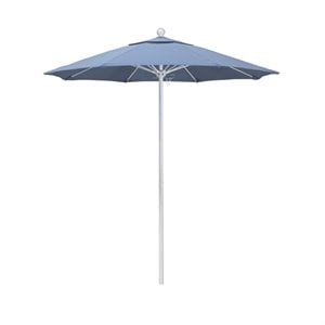 California Umbrella Venture 7.5' White Market Umbrella in Air Blue