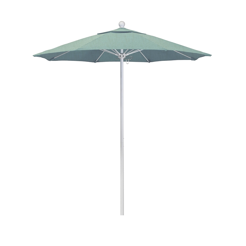 California Umbrella Venture 7.5' White Market Umbrella in Spa
