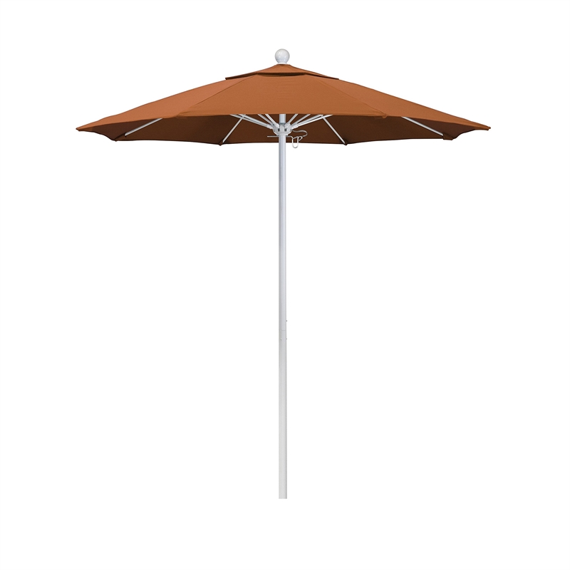 California Umbrella Venture 7.5' White Market Umbrella in Tuscan