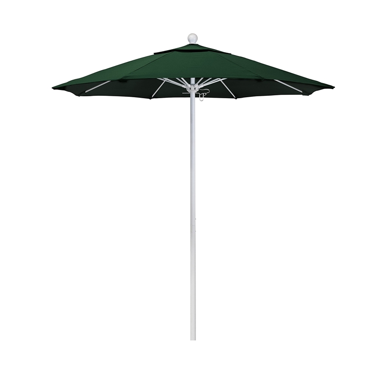 California Umbrella Venture 7.5' White Market Umbrella in Green