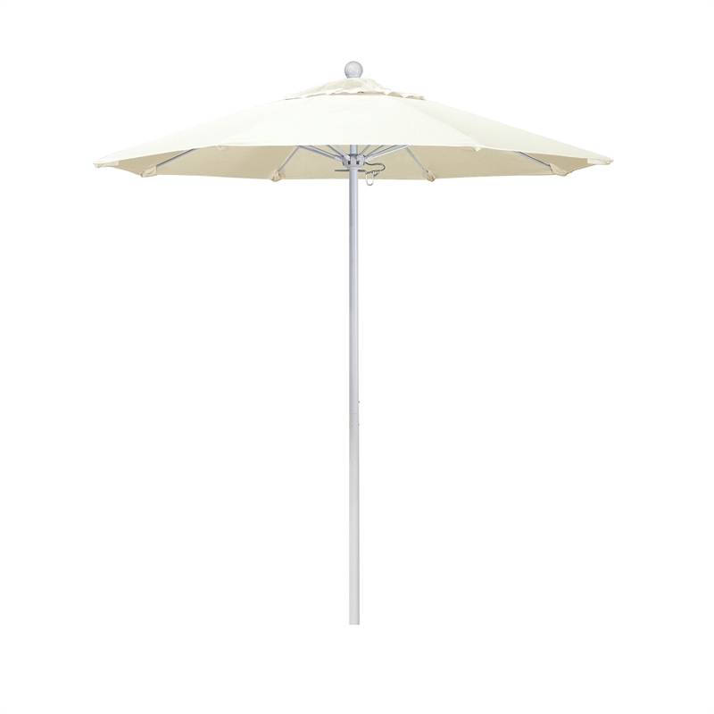 California Umbrella Venture 7.5' White Market Umbrella in Canvas