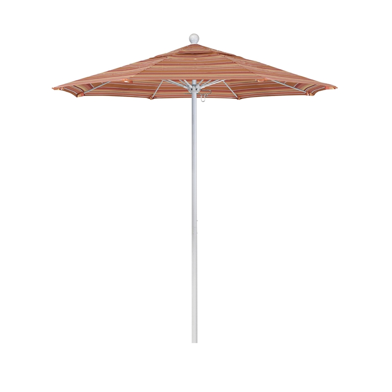 California Umbrella Venture 7.5' White Market Umbrella in Dolce Mango
