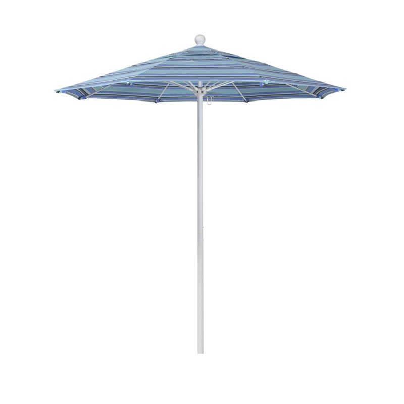 California Umbrella Venture 7.5' White Market Umbrella in Dolce Oasis