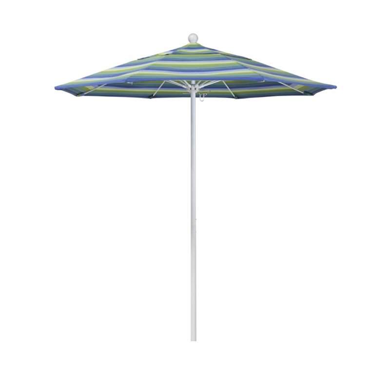 California Umbrella Venture 7.5' White Market Umbrella in Seaside