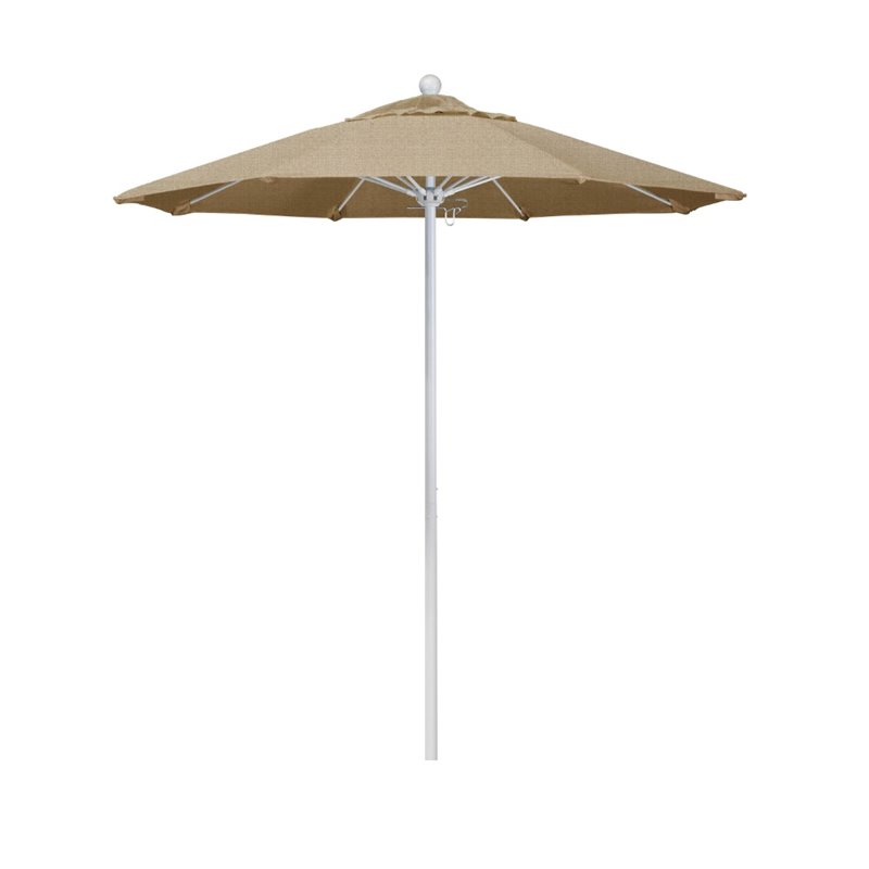 California Umbrella Venture 7.5' White Market Umbrella in Linen