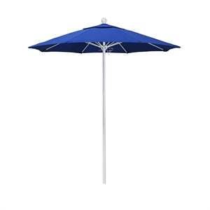California Umbrella Venture 7.5' White Market Umbrella in Royal Blue
